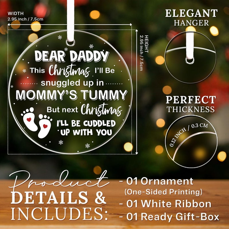 HEXMOZ First Time Dad Gifts - New Dad Gifts - Bumps First Christmas Ornament - Pregnancy Announcement for Husband, Soon to Be Daddy, 1st Time Daddy Gift - Expecting Baby on The Way - Image 3